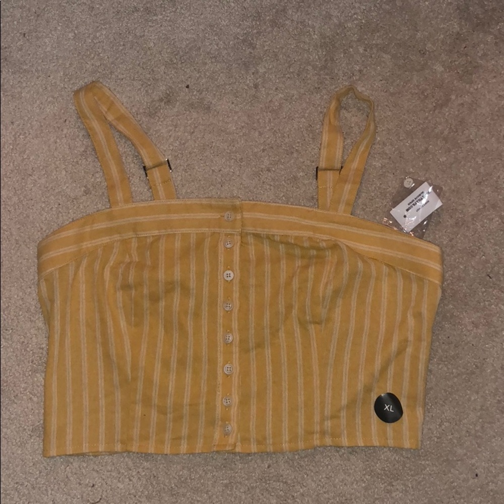 Yellow striped crop top